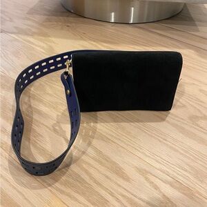 Diane Von Furstenberg Black Mini Bag with Blue Strap